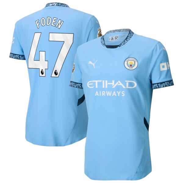 Phil Foden Manchester City 2024/25 Home Authentic Player Jersey - Light Blue