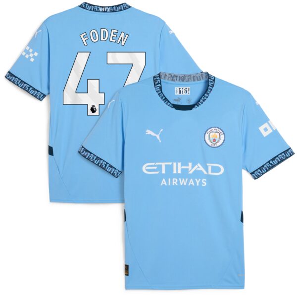 Phil Foden Manchester City 2024/25 Home Fan Version Player Jersey - Light Blue