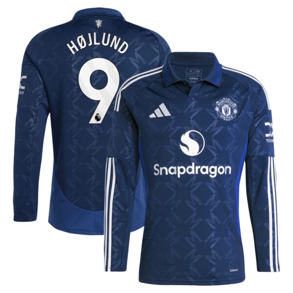 Rasmus Højlund Manchester United 2024/25 Away Fan Version Long Sleeve Player Jersey - Navy