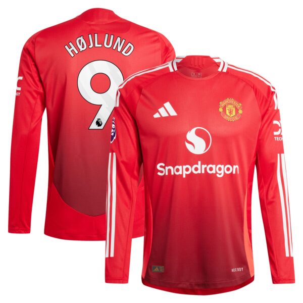 Rasmus Højlund Manchester United 2024/25 Home Authentic Long Sleeve Player Jersey - Red