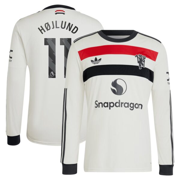 Rasmus Højlund Manchester United 2024/25 Third Fan Version Long Sleeve Jersey - Cream