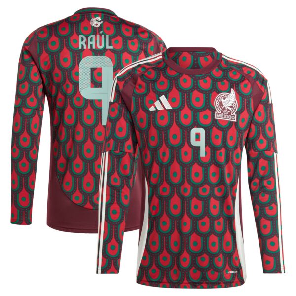 Raul Jimenez Mexico National Team 2024 Home Fan Version Player Long Sleeve Jersey - Burgundy