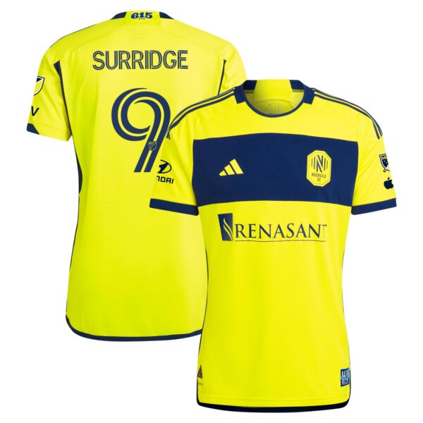 Sam Surridge Nashville SC 2024 The 615 Kit Authentic Player Jersey - Yellow