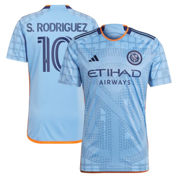 Santiago Rodríguez New York City FC 2024 The Interboro Kit Fan Version Player Jersey - Light Blue