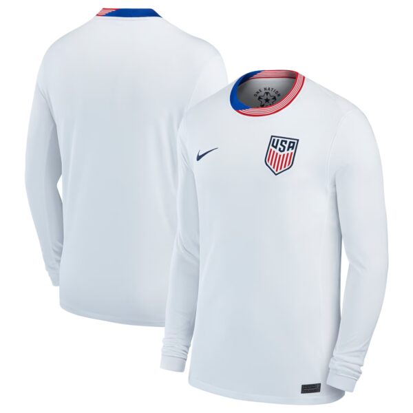 USMNT 2024 Home Fan Version Long Sleeve Jersey - White