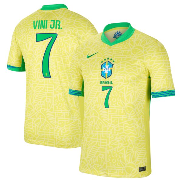 Vini Jr. Brazil National Team 2024 Home Fan Version Jersey - Yellow